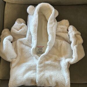 Magnetic Me White Footie with Cozy Hood and Zipper